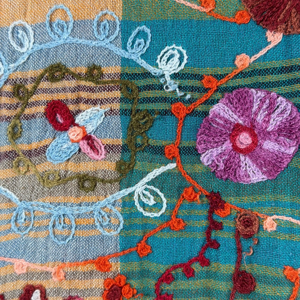 Soft Surroundings Patchwork Plaid Embroidered But… - image 8